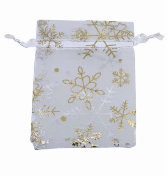 Christmas Snowflakes Organza Bags (10p Each)