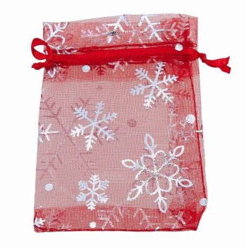 Christmas Snowflakes Organza Bags (15p Each)