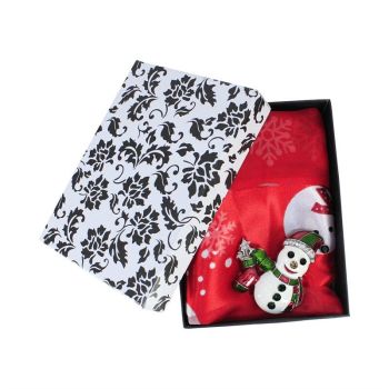 Christmas Boxed Scarf And Brooch Set (£3.10 each)