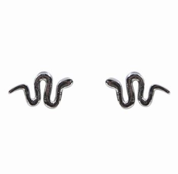 Silver Snake Stud Earrings