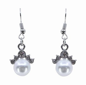 Diamante & Pearl Pierced Drop Earrings (40p per pair)