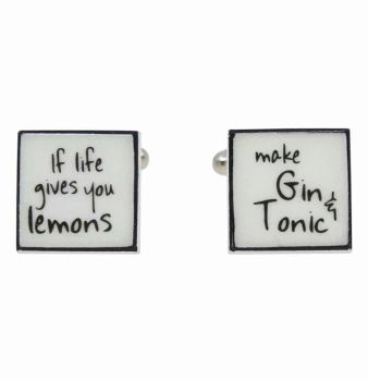 Sonia Spencer If Life Gives You Lemons Make Gin & Tonic Cufflinks (£3.50 per pair)