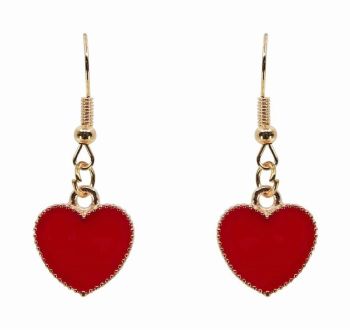 Enamelled Pierced Heart Drop Earrings (50p per pair)