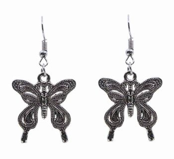 Pierced Butterfly Drop Earrings (35p per pair)