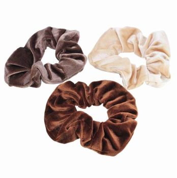 Assorted Plain Velvet Scrunchies  (30p Each)
