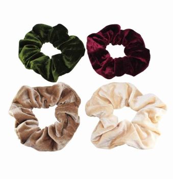 Assorted Plain Velvet Scrunchies  (35p Each)