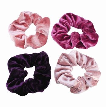 Assorted Plain Velvet Scrunchies  (35p Each)