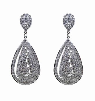 Diamante Pierced Drop Earrings