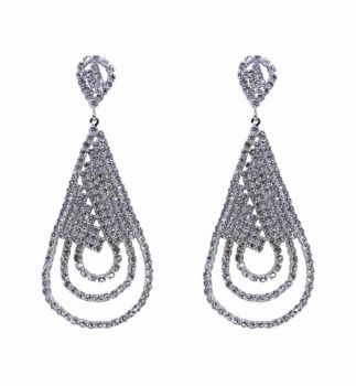 Diamante Pierced Drop Earrings (£1.95 Per Pair)