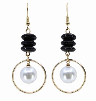 Pierced Pearl & Bead Drop Earrings (30p per pair)