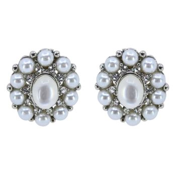 Diamante & Pearl Oval Clip-on Earrings (£1.05 per pair)