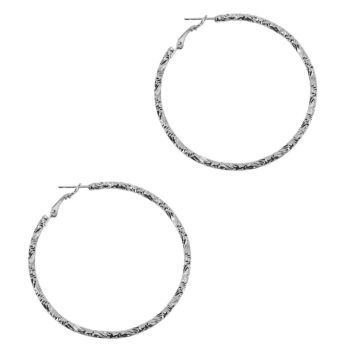 Diamond Cut Pierced Hoop Earrings (35p per pair)