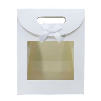 White Card Clear Window Gift Bags (40p Each)