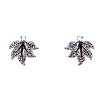 Silver Clear CZ Leaf Stud Earrings (£3.70 Each)