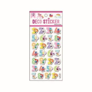 Assorted Embossed Number Stickers (20p per sheet)