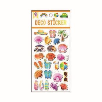 Assorted Embossed Beach Stickers (20p per sheet)
