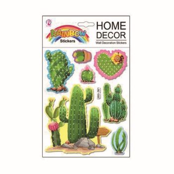 Assorted Embossed Cactus Wall Stickers (30p per sheet)