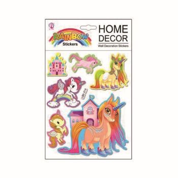 Assorted Embossed Unicorn Wall Stickers (30p per sheet)
