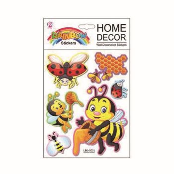 Assorted Embossed Bee & Lady Bird Wall Stickers (30p per sheet)