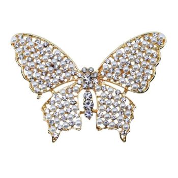 Venetti Diamante & Pearl Butterfly Brooch (£1.40 Each)