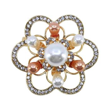 Venetti Diamante & Pearl Flower Brooch (£1.40 Each)