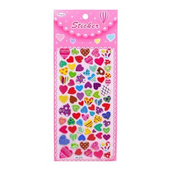 Assorted Embossed Love Heart Stickers (20p per sheet)
