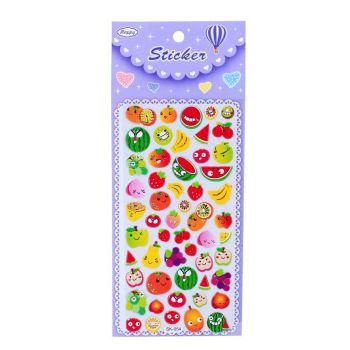 Assorted Embossed Fruit Emoji Themed Stickers (20p per sheet)