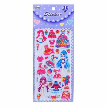Assorted Embossed Princess Dress up Stickers (20p per sheet)