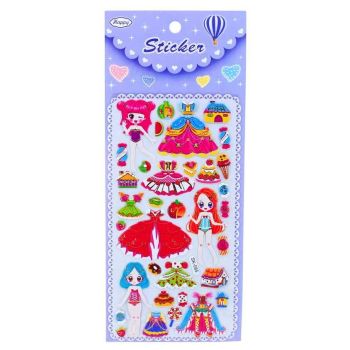 Assorted Embossed Princess Dress up Stickers (20p per sheet)