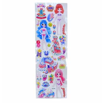 Assorted Embossed Princess Dress Up Stickers (30p per sheet)