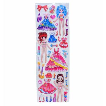 Assorted Embossed Princess Dress Up Stickers (30p per sheet)