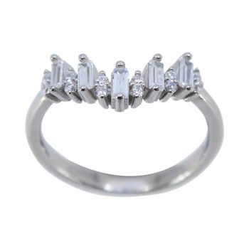 Silver Clear CZ Wishbone Ring (£4.25 Each)