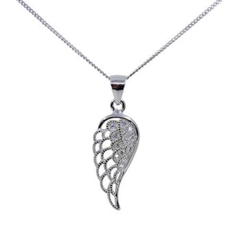 Silver Clear CZ Wing Pendant (£6.30 Each)