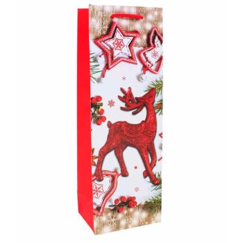 Assorted Christmas Themed Card Bottle Gift Bags (40p Each)