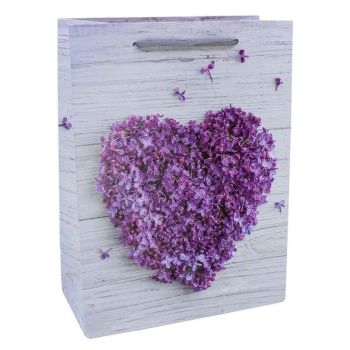 Assorted Floral Heart Gift Bags (40p Each)