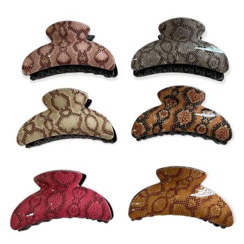 Paisley Effect Acrylic Hair Clamp Pack Of 12 (£0.75 Each)
