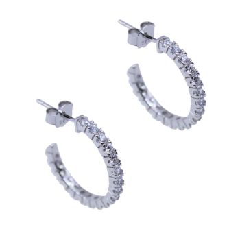 Silver Clear CZ Hoop Earrings (£6.60 per pair)