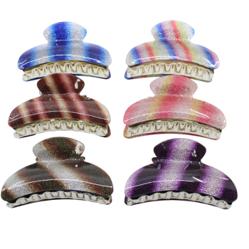 Ladies Acrylic Rainbow Design Clamp  (£0.85 Each)