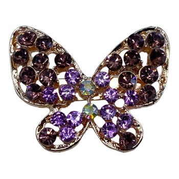 Ladies Crystal Butterfly Brooch (£0.75 p Each )