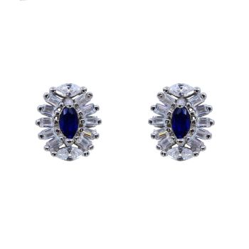 Silver Clear & Sapphire CZ Stud Earrings (£4.95 per pair)