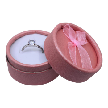 Pink  Card Ring  Box With Bow detail (£0.25 Each )