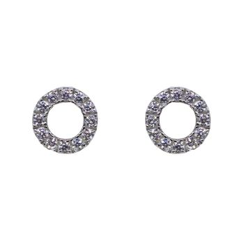 Silver Clear CZ Circle Stud Earrings (£3.95 per pair)