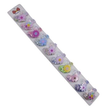 Kids Clear Heart Concord With Flower Motif  (£0.35 each) 