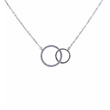 Silver Clear CZ Interlocking Circles Necklace (£5.95 Each)