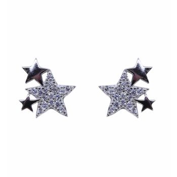 Silver Clear CZ Star Stud Earrings (£3.80 per pair)