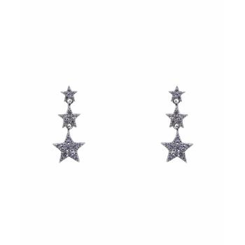 Silver Clear CZ Star Drop Earrings (£4.20 per pair)