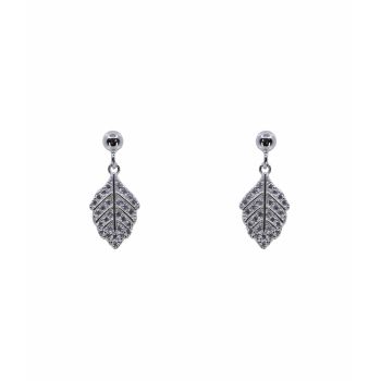 Silver Clear CZ Leaf Drop Earrings (£3.90 per pair)