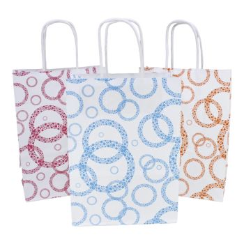 White Paper Gift Bag With Raffia Handle (£0.20 Each )