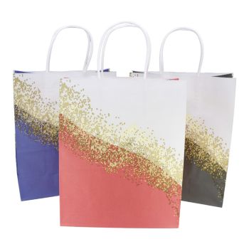 White Paper Gift Bag With Raffia Handle (£0.30 Each )