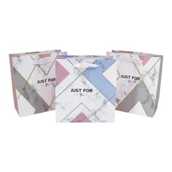 Abstract With glitter  Paper Gift Bag With Ribbon Handle (£0.20 Each )